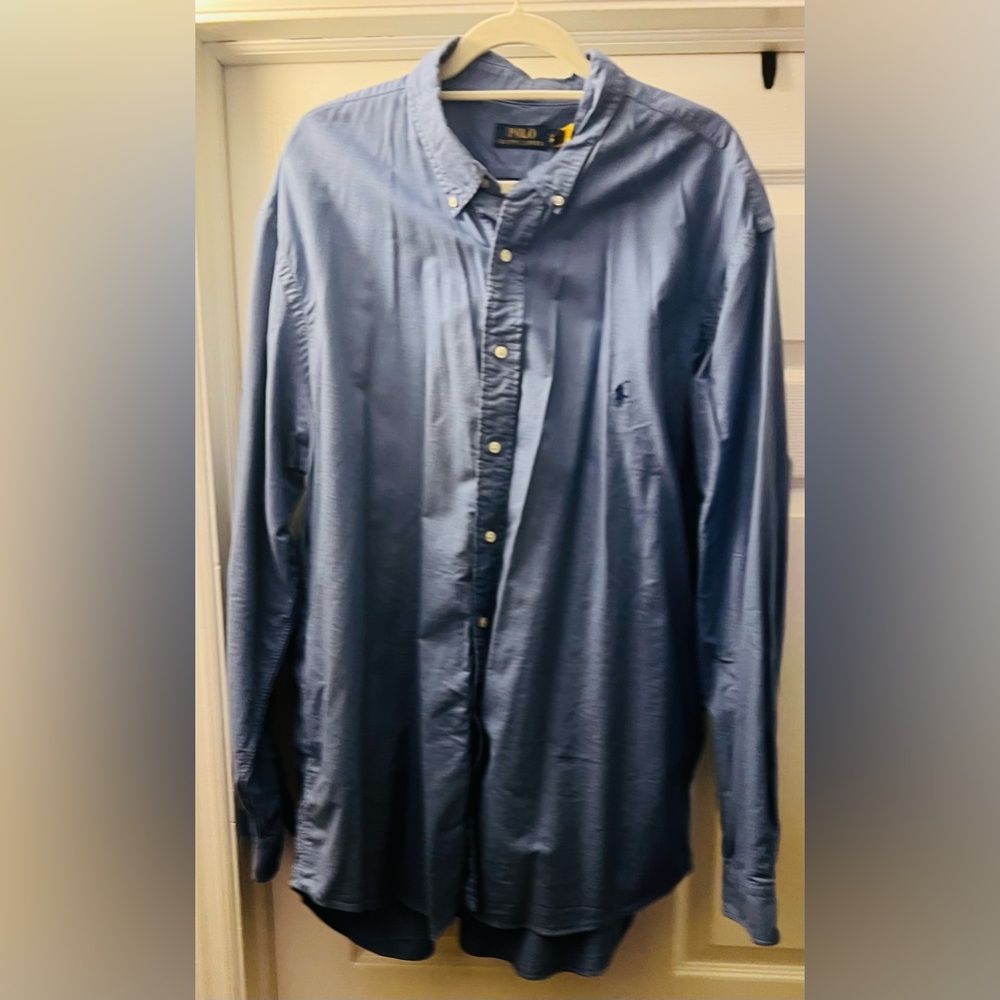 Ralph Lauren Men's Casual Blue Button-Down Shirt